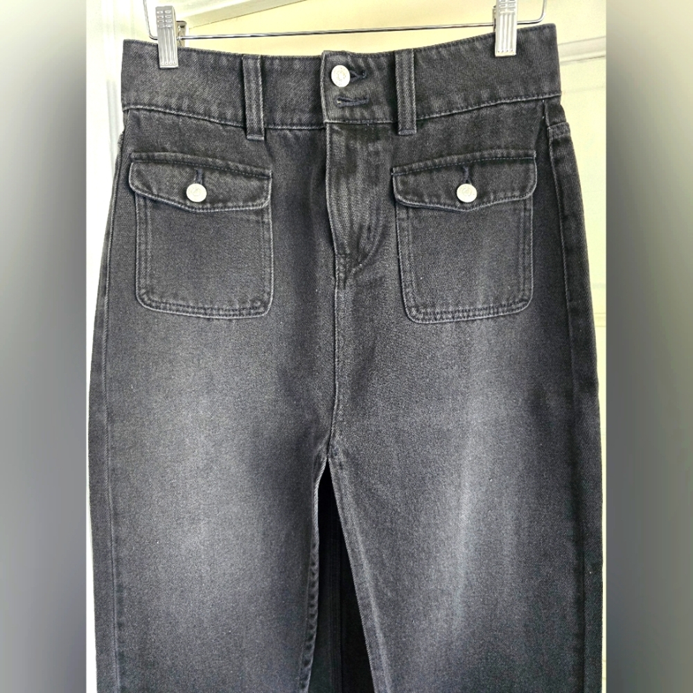 Free People Madison Black Denim Midi Skirt - Picture 5 of 9